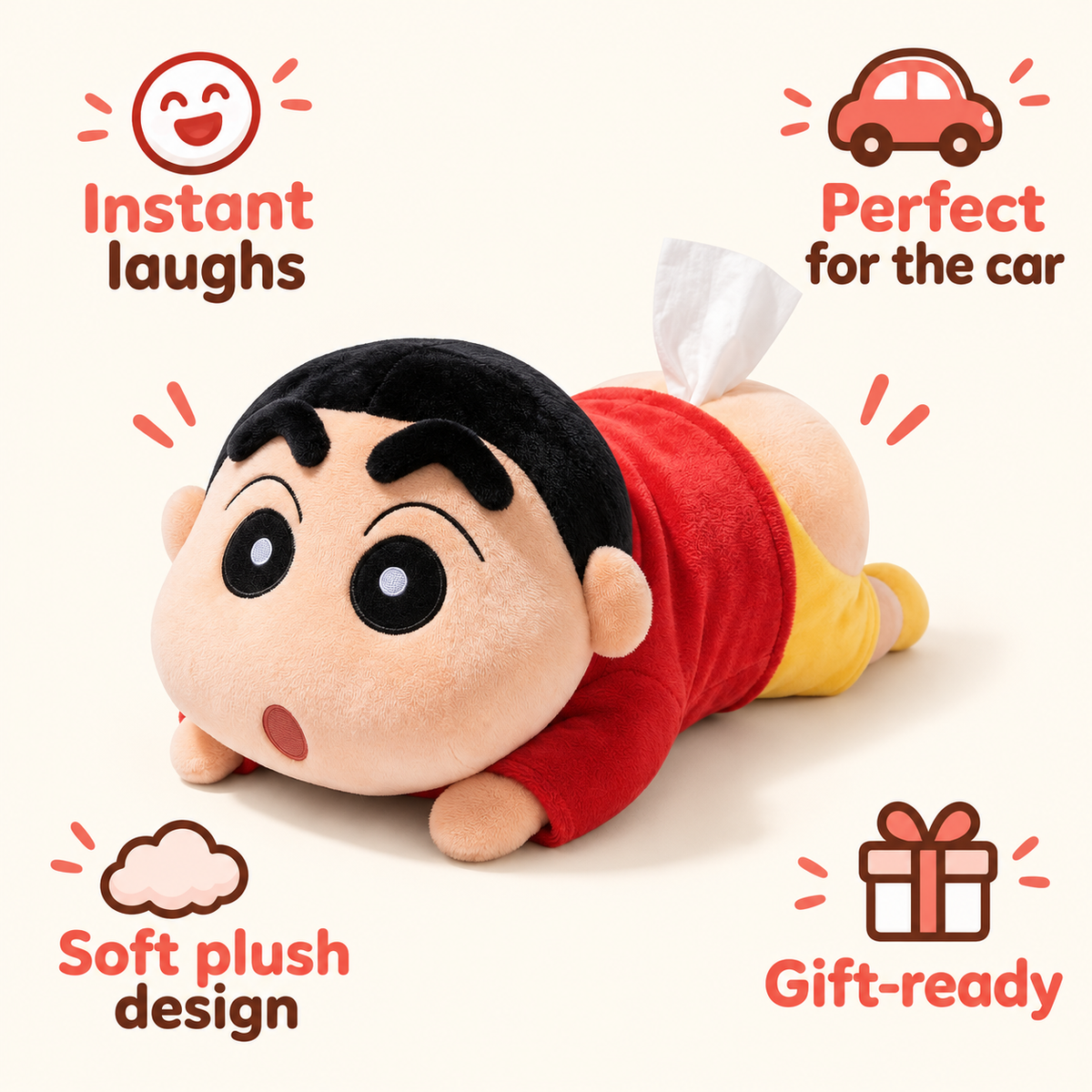 Plush Tissue Box That Makes You Smile